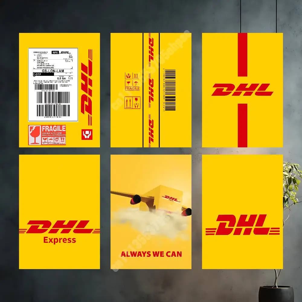 D-DHL-S Worldwide Express Aesthetic Poster Gallery Prints Home Wall Art HD Vibrant Collection