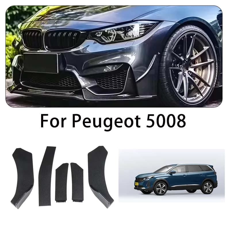For Peugeot 5008 body kits 5-Segment Adjustable Front Bumper Lip Splitter Body Kit