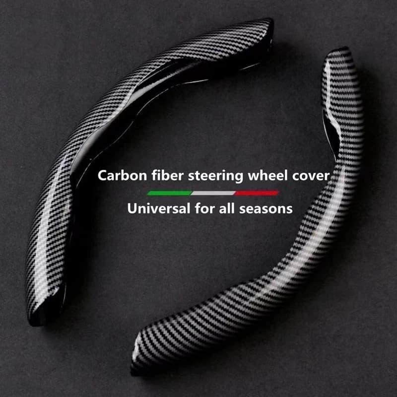 New Car Steering Wheel Cover Four Seasons General Ultra-Thin Non-Slip Water Transfer Carbon Fiber Steering Wheel Cover Auto Part