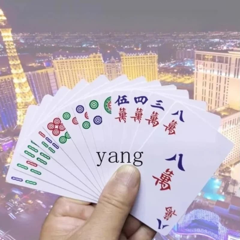 LMM Washable Plastic Playing Cards Thickened Mini Travel Portable Mahjong Home