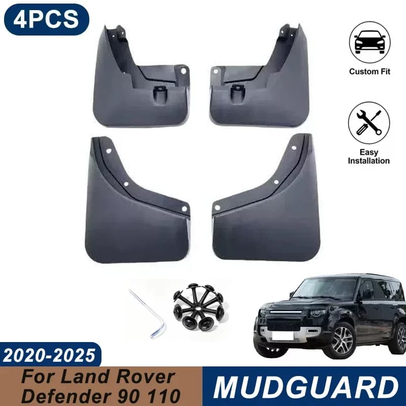 4PCS Car Mud Flaps For Land Rover Defender 90 110 2020-2025 Waterproof Anti-Splash Fender Mudguards Auto Exterior Accessories