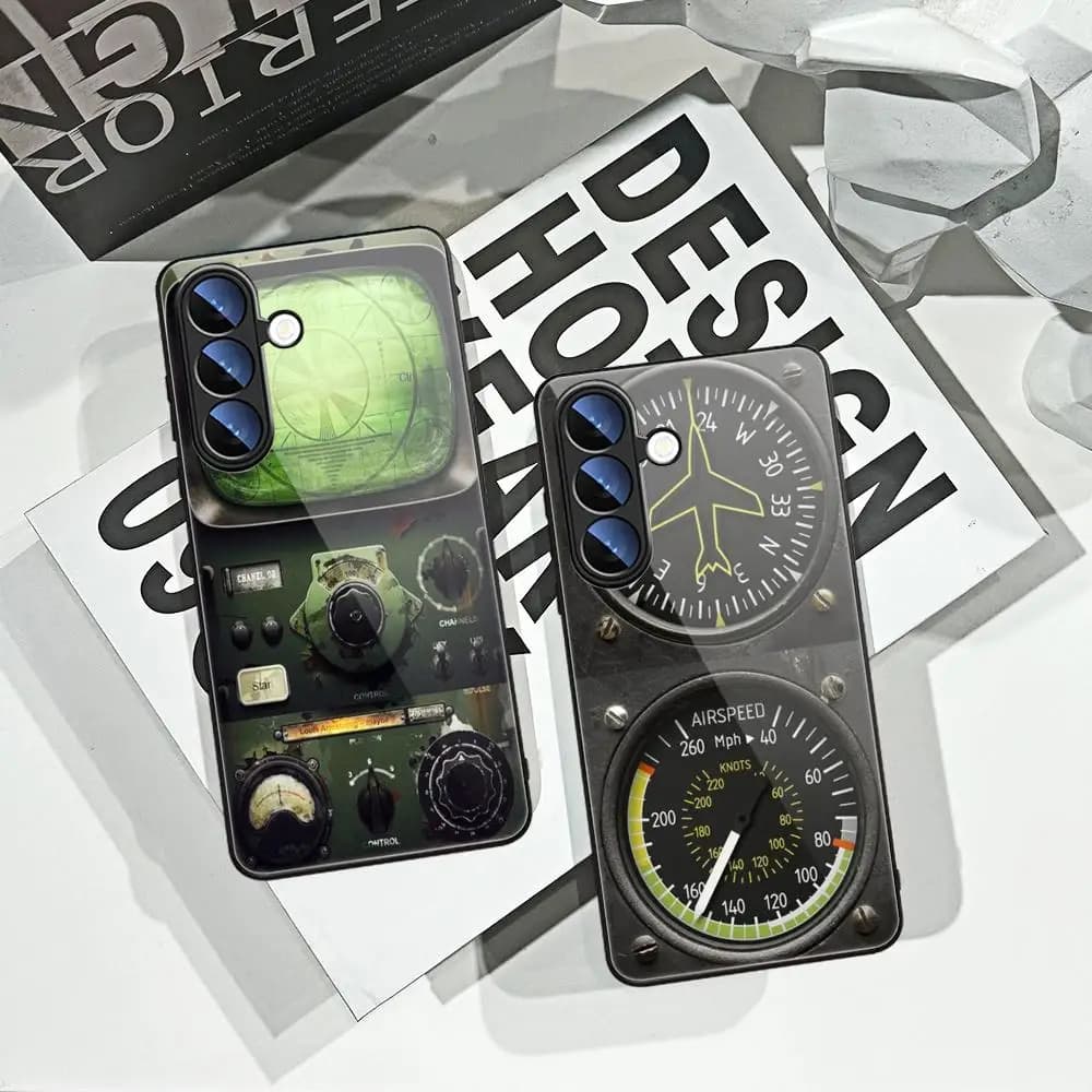 Aviation Aeroplane Helicopter Cockpit Phone Case For Samsung Galaxy S26 Ultra S25 FE S24 S23 S22 Plus S25 Tempered Glass Cover
