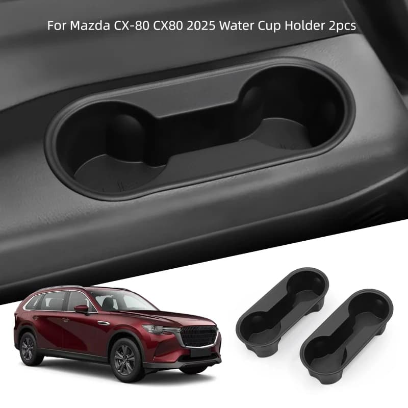 For Mazda CX-80 CX80 2025 Water Cup Holder 2pcs The Third Row Non-slip box Drinks Cup Holder Tray Car Interior Accessories