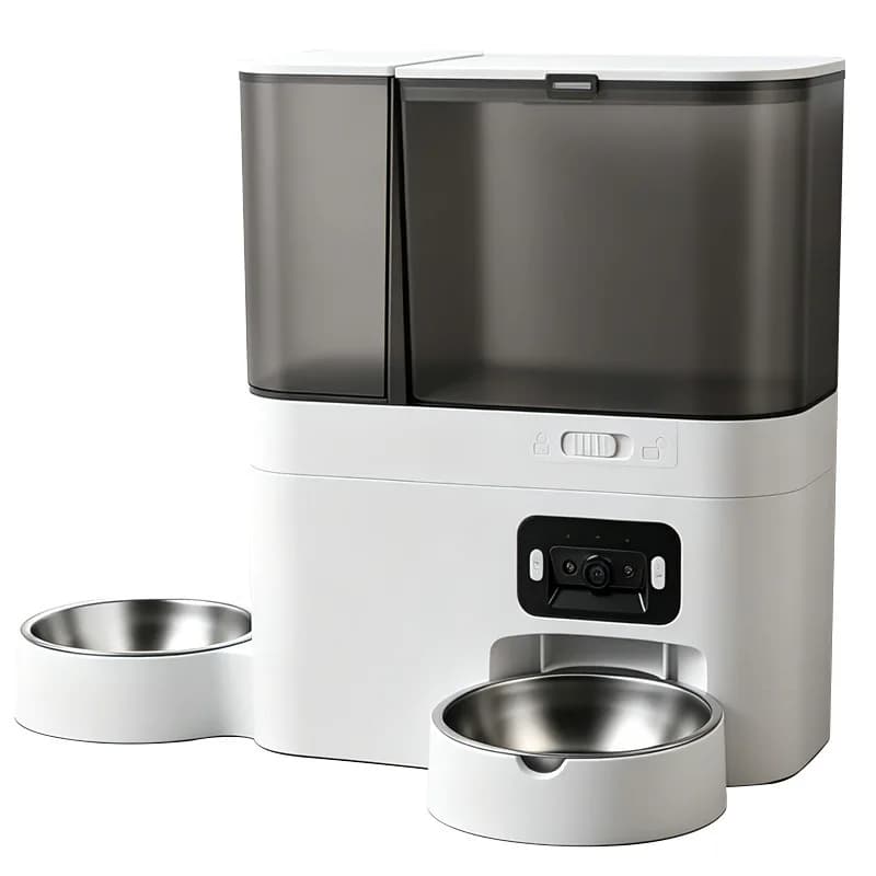 Cat automatic feeder partition drinking water all-in-one machine pet dog food intelligent timing with camera