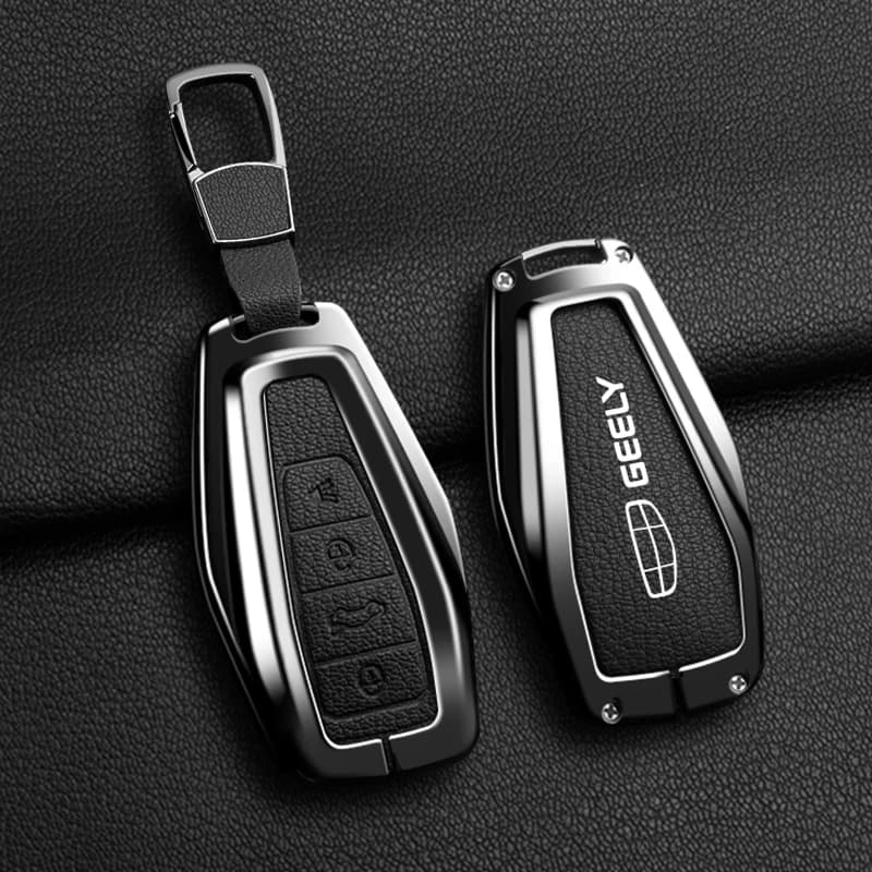 High Quality Zinc Alloy Goat Leather Car Key Case Cove For Geely Coolray X6 X7 EX7 Emgrand Global Hawk GX7 Remote Accessories