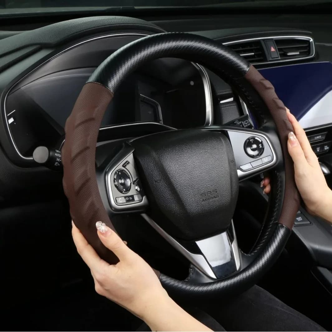Universal Car Steering Wheel Cover Carbon Fiber Steering Wheel Protector Cover Car Accessories Interior O/D Type Steering Covers