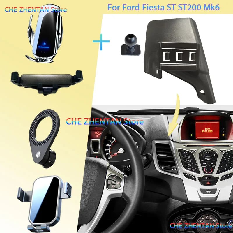 For Ford Fiesta Mk6 Ford Fiesta ST ST200 2009~2017 Car Phone Holder Wireless Bracket Gravity Stand Vehicle Phone Mount Accessory