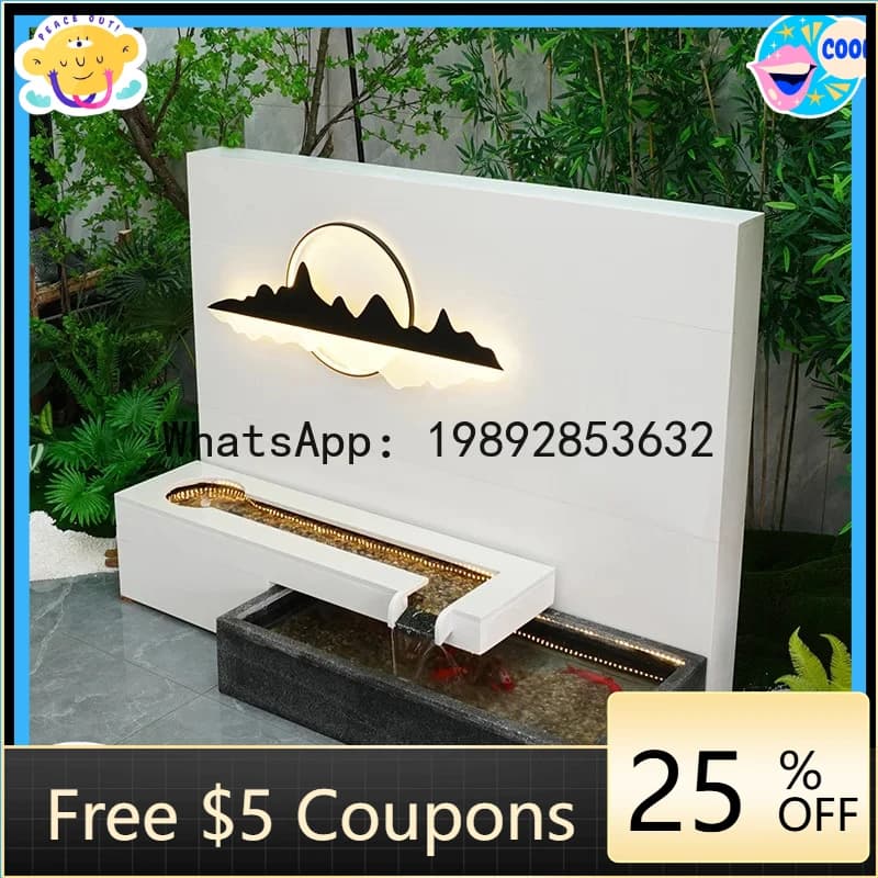 AB  Stone Background Wa Flowing Water Ornament Indoor Outdoor CourtyardFish Tank Fish Pond Ecological Flowing Water Ornament