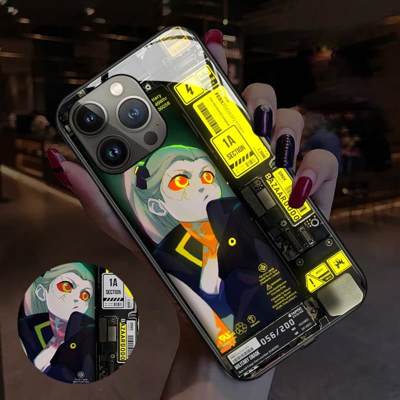 Cyber Punk Style Smart Luminous Phone Case For Poco F5 Pro X3 X4 F3 F4 GT M3 Xiaomi 12T 11Pro Civi Redmi Note10 Note11Pro Shells