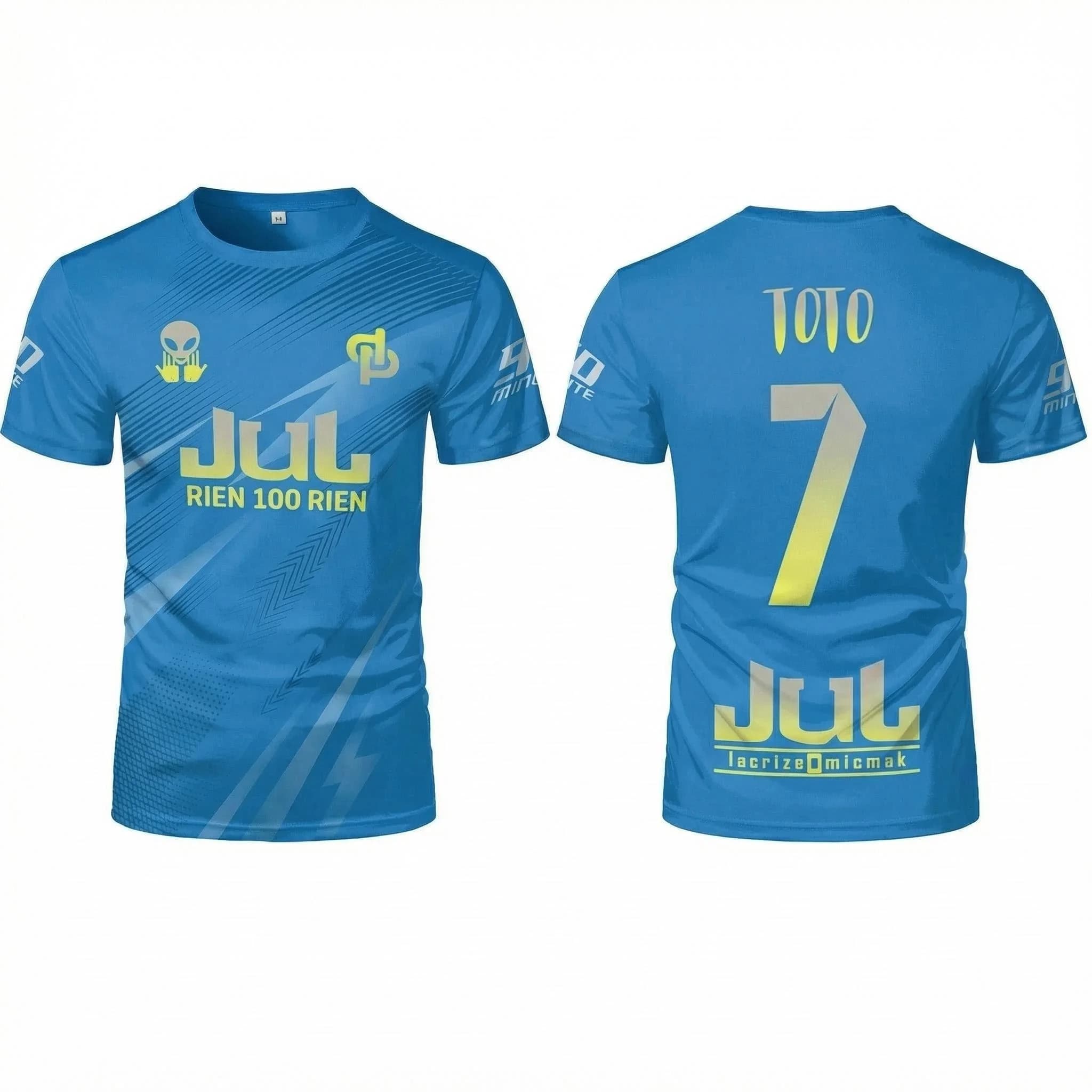 2026 New JUL Toto Ninetta Rien 100 Rien Jersey Summer Outdoor Breathable Soccer Training T-Shirt Men's And Women's Crew Neck Tee