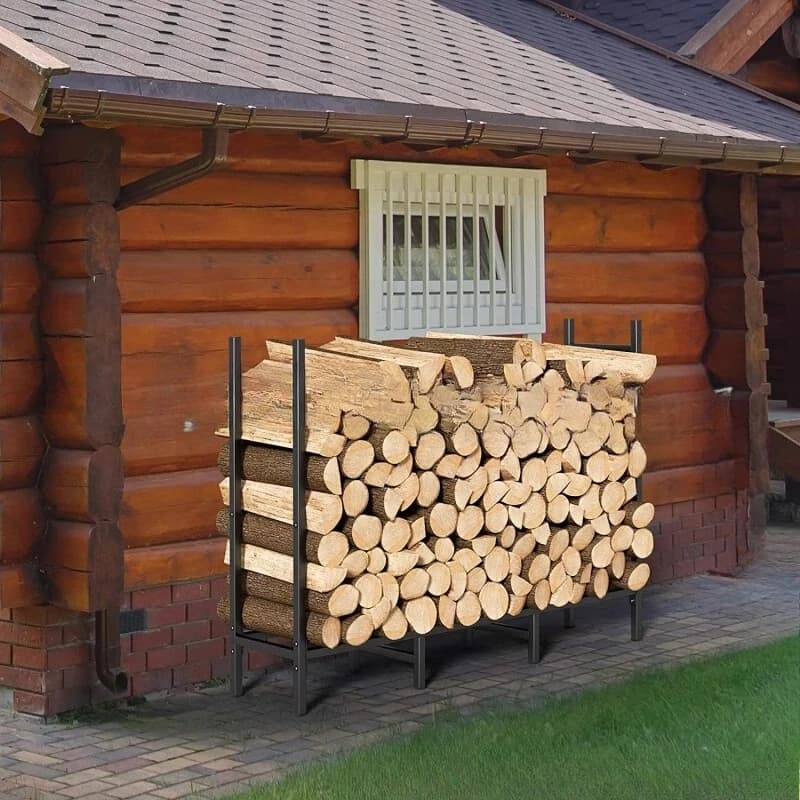 Firewood rack 4ft oversized capacity/load-bearing firewood rack, indoor and outdoor storage wooden rack, log rack, firewood rack