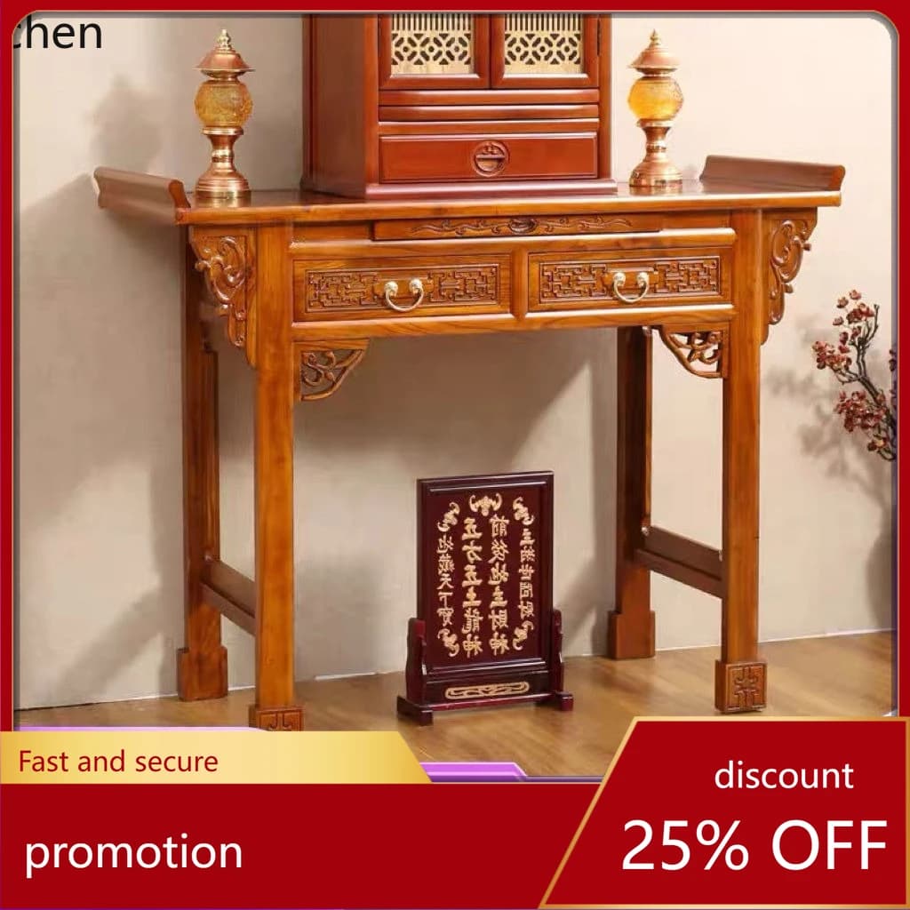 CZ Home Buddha Altar Modern Solid Wood Offering Table Living Room Middle Hall Incense Cabinet
