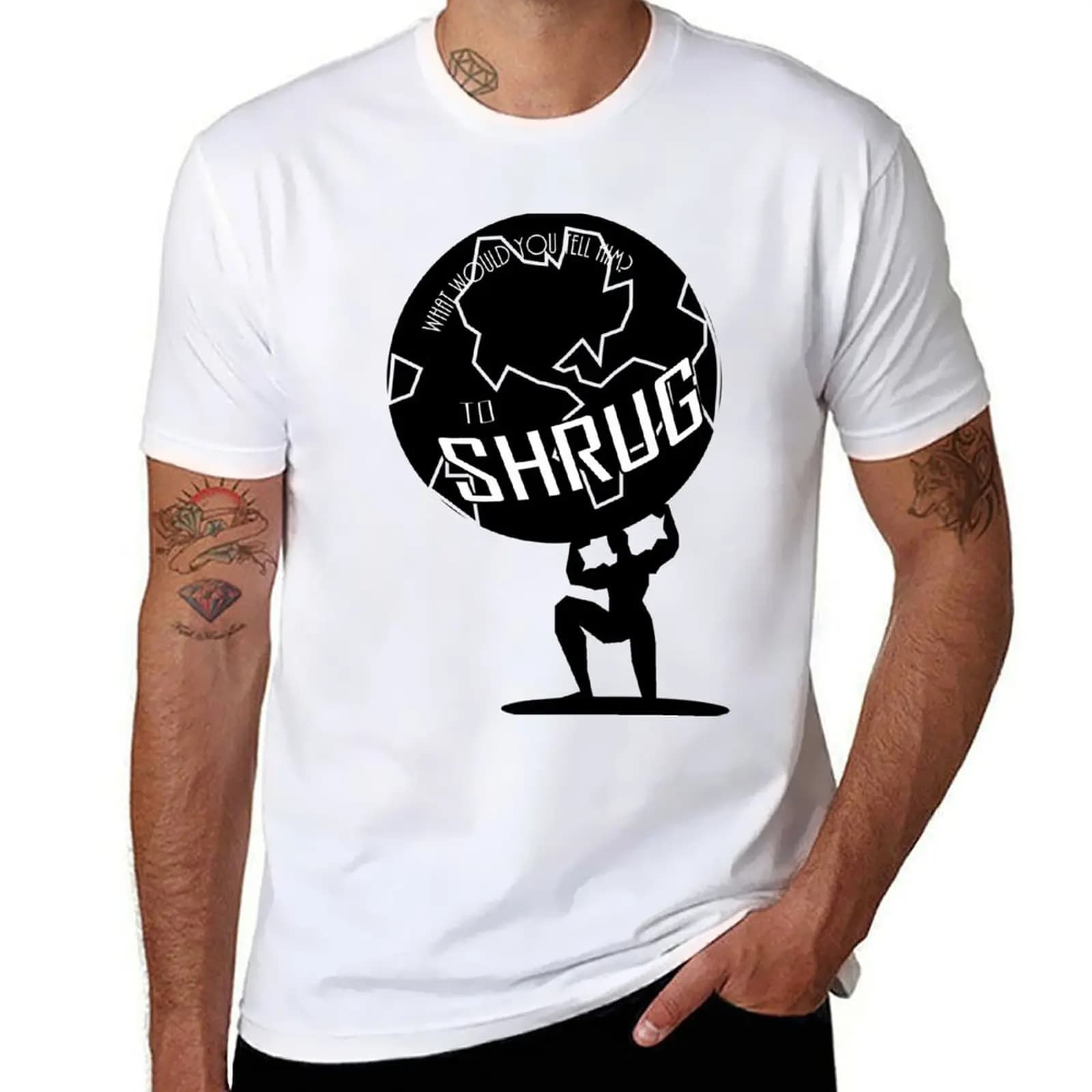Atlas Shrugged - Ayn Rand T-Shirt cotton t shirt pack funny t shirts dark humor T-Shirt