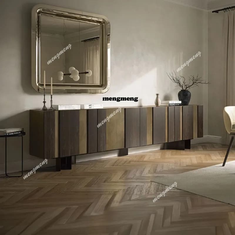 Minimalist rock slab TV cabinet villa living room storage cabinet bedroom storage TV cabinet
