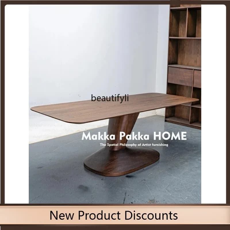 Medieval retro oval solid wood dining table creative villa high-end special-shaped desk K185