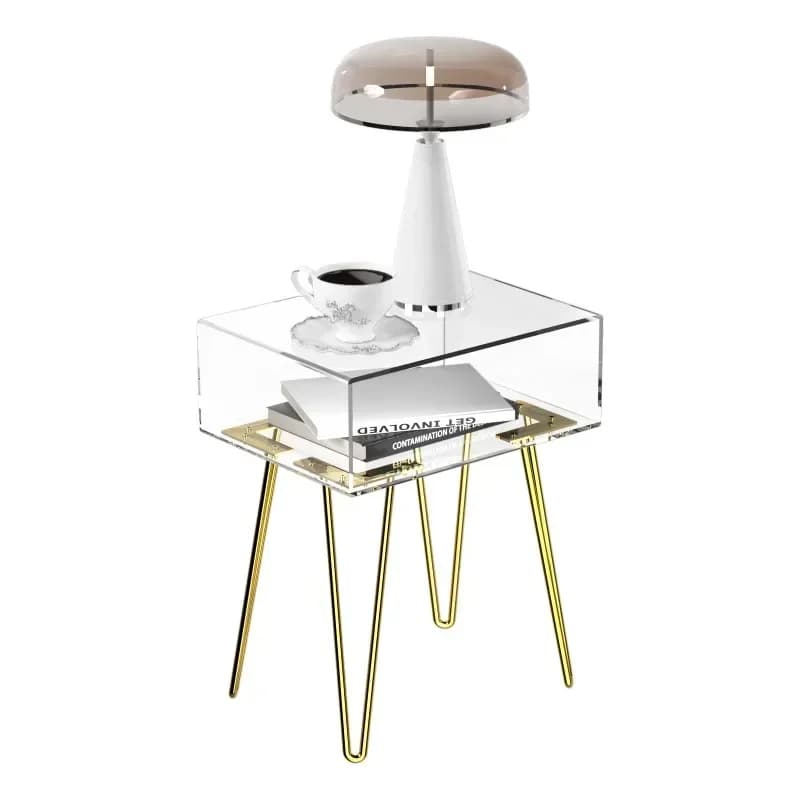 Acrylic bedside table storage