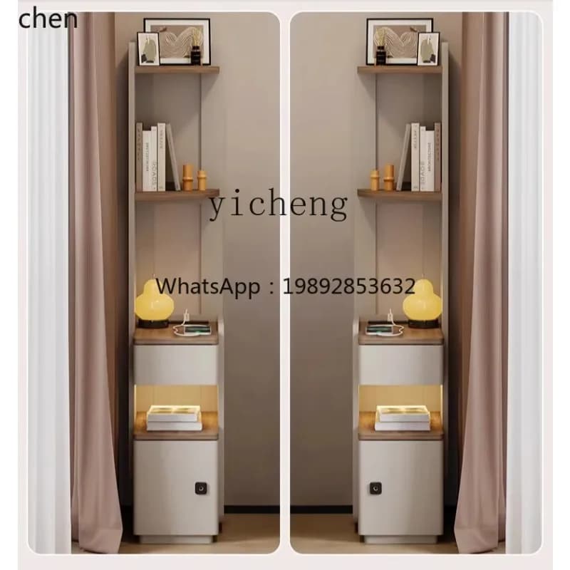 YFY   bedside table bookshelf integrated household bedroom bedside narrow seam  with fingerprint lock small storage cabinet