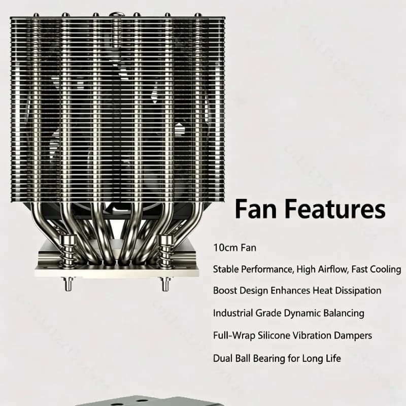For M95 PRO 6‑Heat‑Pipe 4U Server CPU Cooler Fan, Compatible with SP3 TR4 SP5 SP6 LGA4189 LGA4677 Sockets