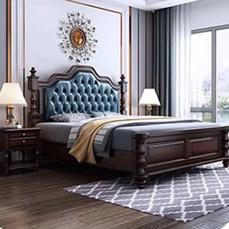 Royal Royal Queen Double Bed Nordic High End Headboard Frame Double Bed Luxury Modern Letti Matrimoniali Bedroom Furniture