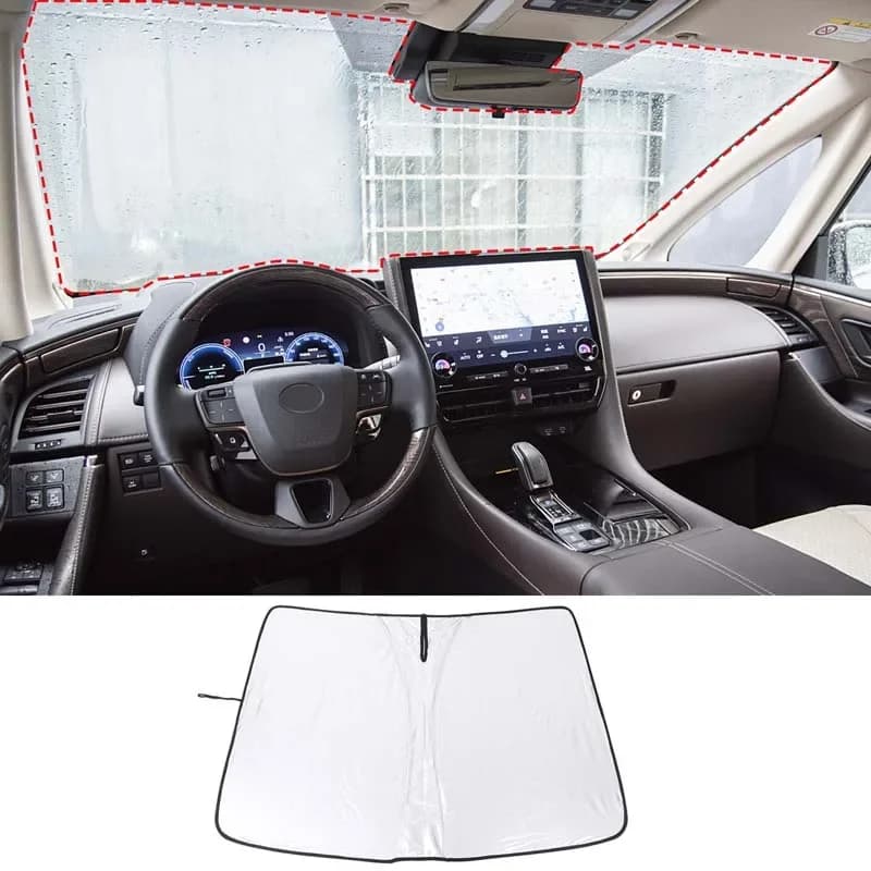 For Toyota Alphard 2024 Silver Tape Car Front Windshield Sunshade Sun Protection Visor Sunshade Interior Accessories