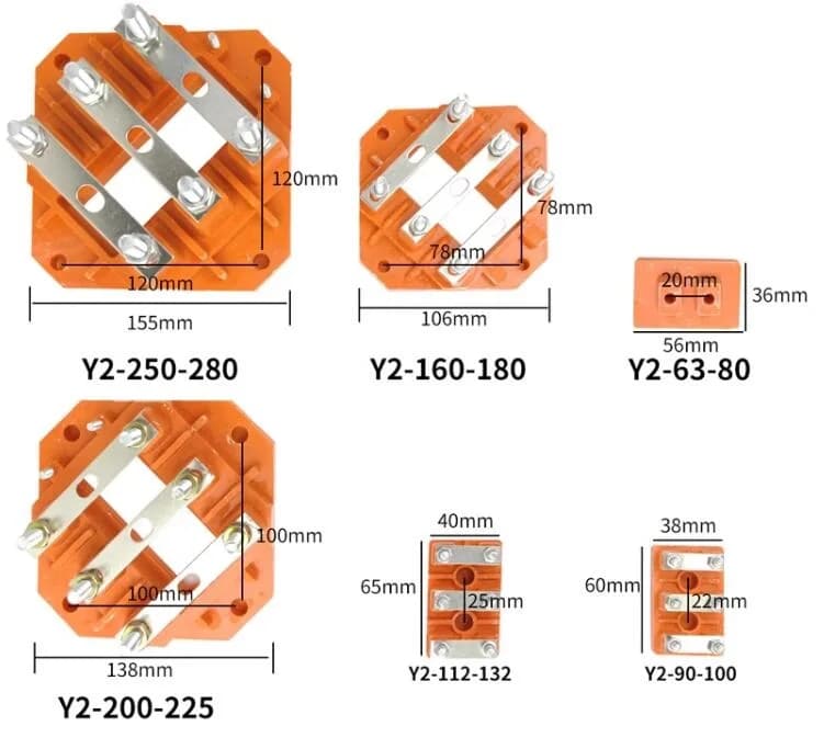 Three-phase motor terminal Y2-63-80 Y2-90-100 Y2-112-132 Y2-160-180 Y2-200-225 Y2-250-280 Wiring Block motor repair tool part