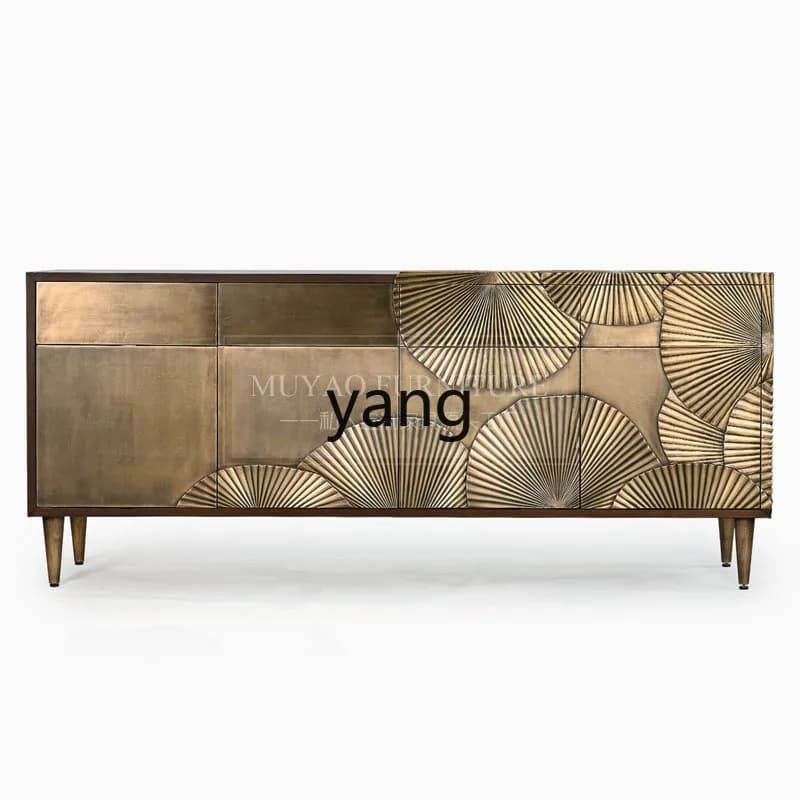 LH  Entrance Living Room Vintage Sideboard Gold Antique Carved TV Cabinet