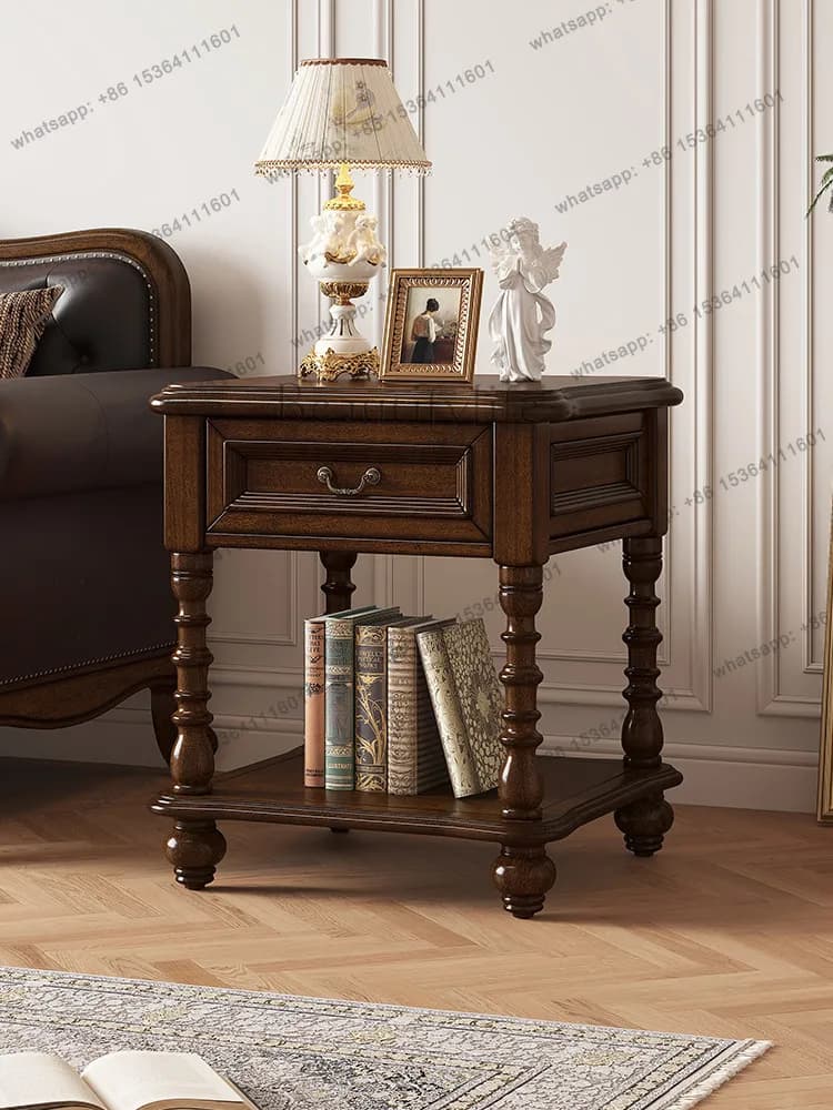 American retro country solid wood small coffee table bedroom small table