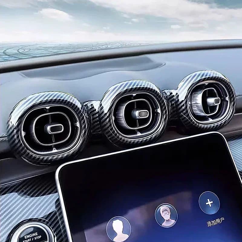For Mercedes Benz GLC X254 2023-2026 ABS Carbon Fiber Car Air Conditioning Outlet Frame Cover Trim Sticker Car Accessories