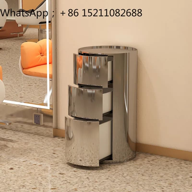 LLY new hair tool cabinet hair salon special storage stainless steel cabinet tool table rack barber shop cabinet
