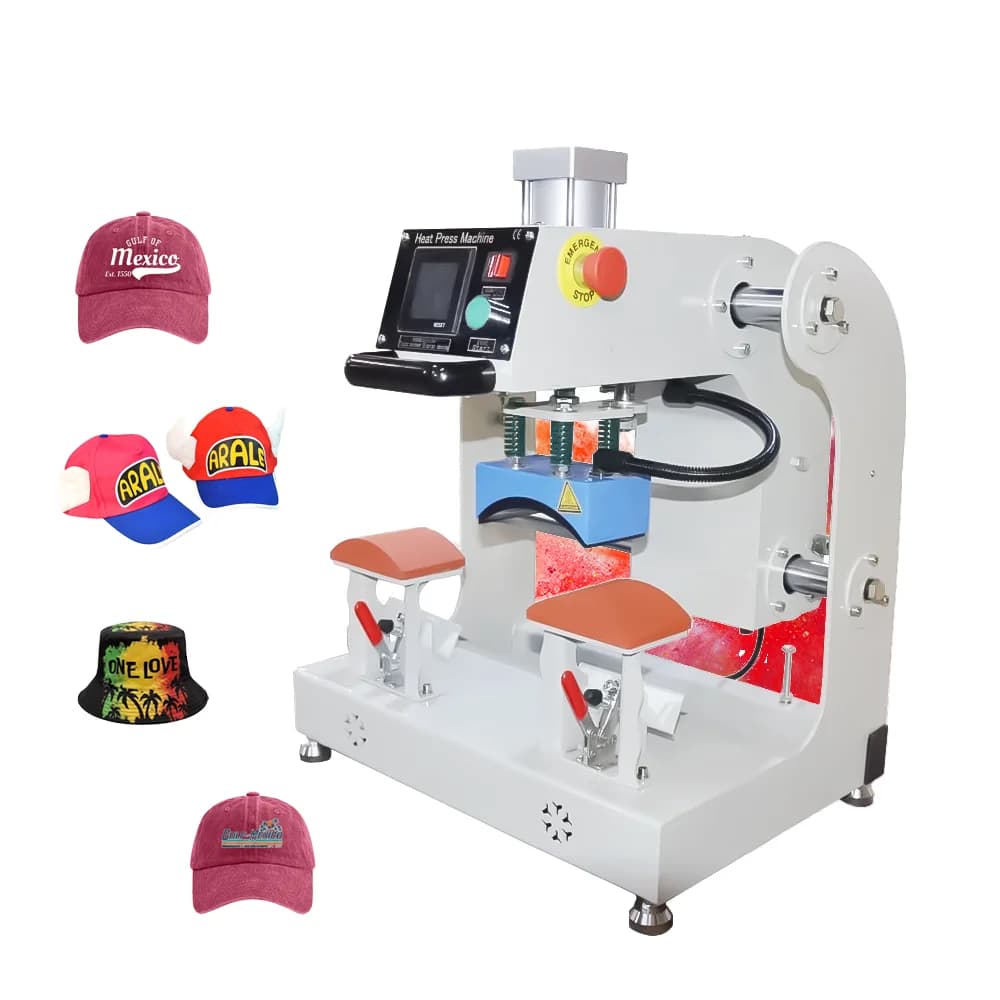Hot Sale Auto-Open Cap Pressing Heat Press Machine For Printing Caps Hats Dual 110v Voltage Lower Pattern