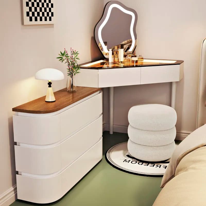 Decorations Chair Vanity Desk Storage Luxury Bedside Cute Vanity Desk Drawers White Modern Tocador De Maquillaje Furniture