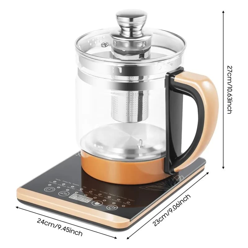 with 18 Menu Portable Kettle for Tea CoffeeElectric Tea Kettle 1.8L 800W Electric Health Pot with 12 Independent Warming Stages