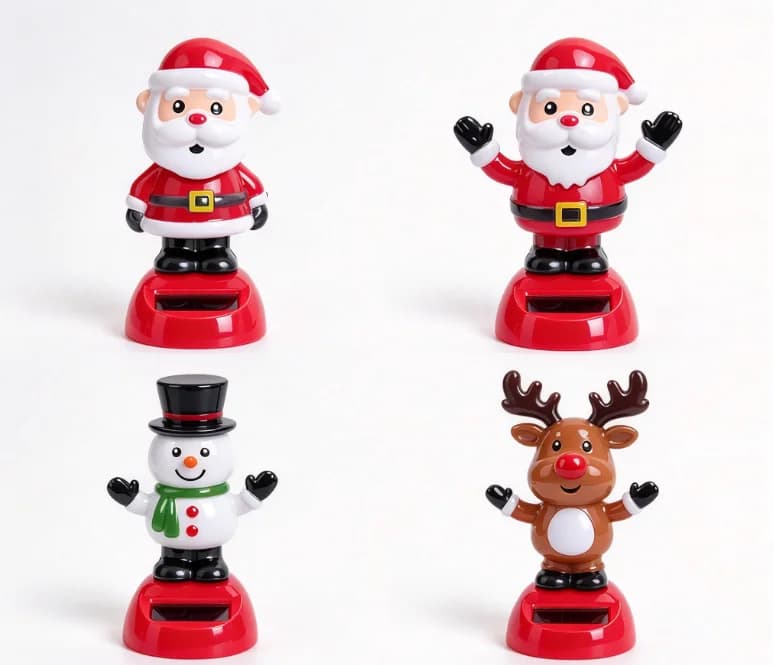 Solar Christmas Car Ornament Bobblehead Doll Dashboard Decor Gift For Car SUV Truck Van Interior Xmas
