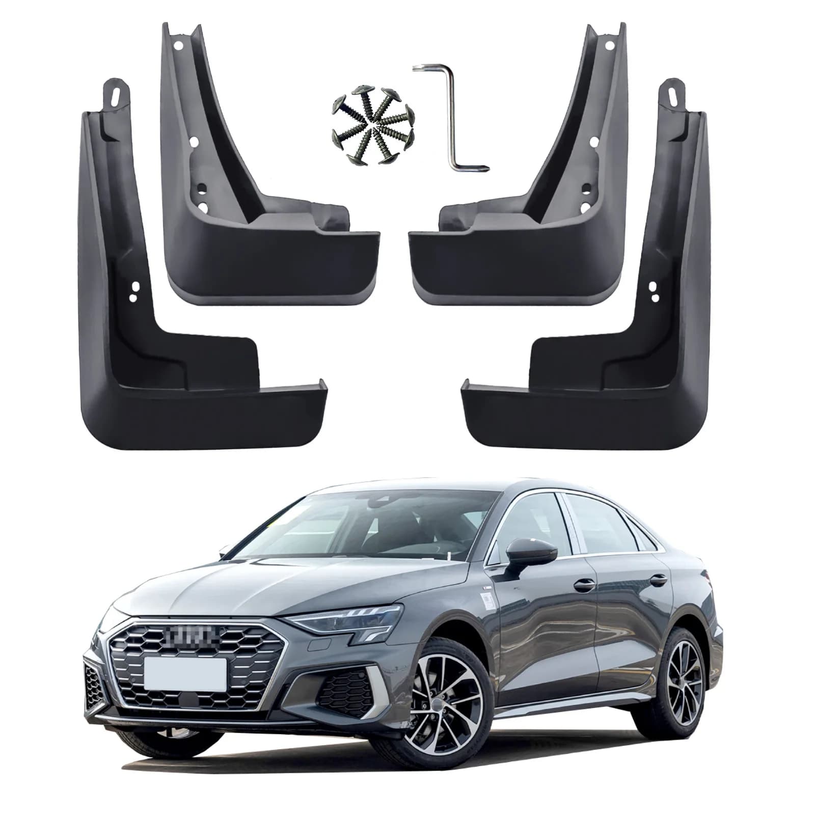 For Audi A3 A3 Slien S3 Saloon Mud Flaps Splash Guards Audi A3 Saloon Mudguards 4pcs 2021-2024