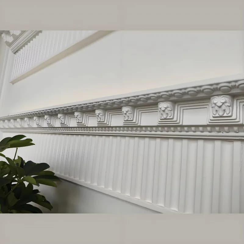 JM1043 Ceiling Decoration Material PU Lines Carved Ceiling Corner Lines PU Decoration Building Materials