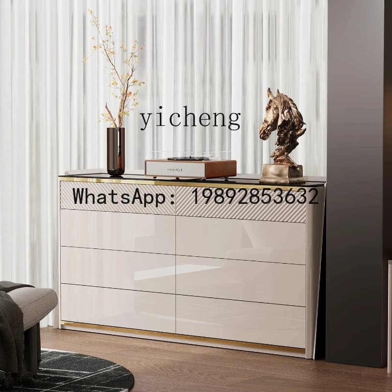 Italian light luxury high-end eight-bucket cabinet dresser integrated bedroom bedside jewelry against the wall cloakroom locker