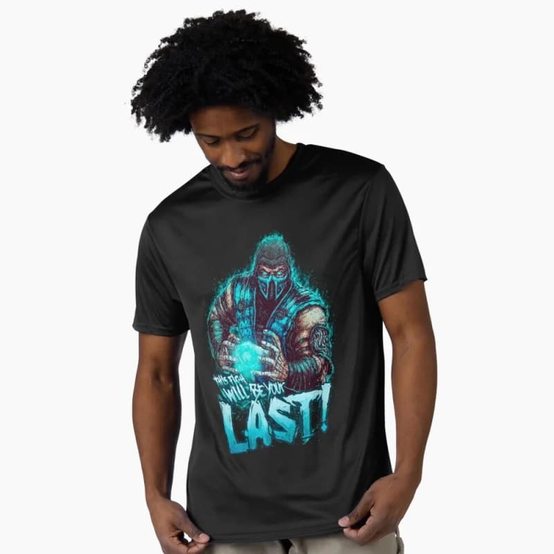 Vintage 90's Mortal Kombat Sub-Zero Last Gift tee for gamer 100% cotton printed Men's Short Sleeve Graphic T-Shirt All size tops