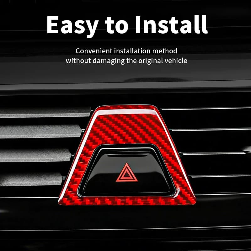 For BMW 5 Series G30 (2016-2023) Carbon Fiber Hazard Light Button Trim Sticker - Anti-Scratch  Car Interior Tuning Accessories