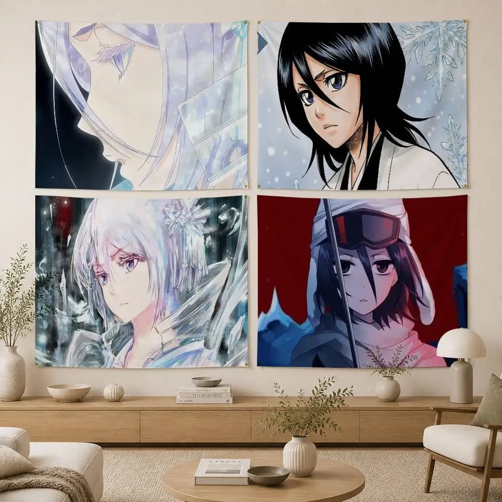 Hakka no Togame  Rukia Kuchiki Bleach Flag Digital Printing Banner for Garage Wall Out Door Decoration