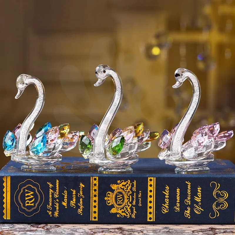 X-21  crystal glass handicraft swan decoration home ornament