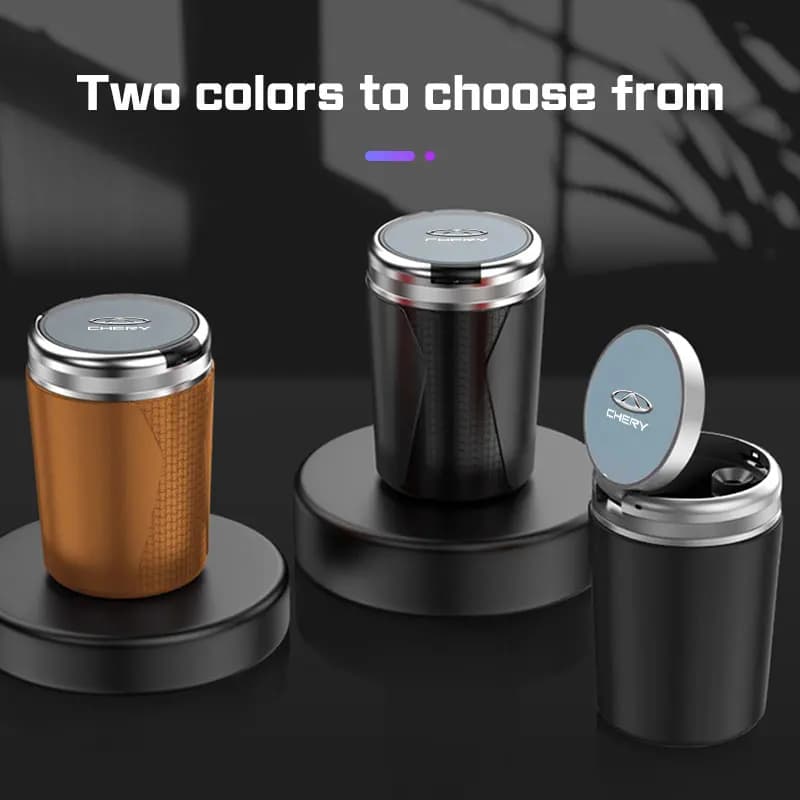Car Ashtray ,one click open For Chery Tiggo 2 3 4 5 6 7 8 Pro Arrizo Fora Amulet EQ7Automotive Cigarette Ash Holds Cup LED Light