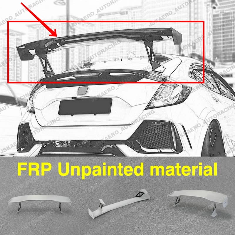 For Honda Civic FK7 FK8 Hatchback Rear Trunk GT Spoiler Wing Lip FRP Unpainted car BodyKits