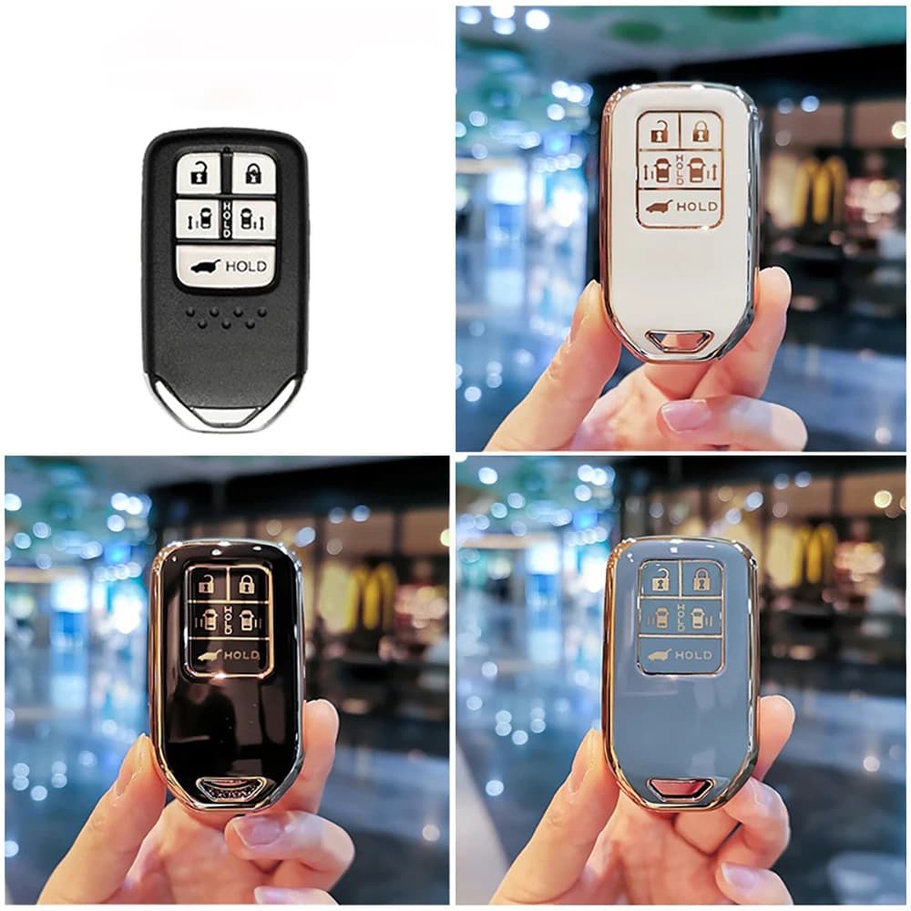 5 Button Remote Key Smart Keyless Tpu Car Key Case Cover for Honda Odyssey Key Case Men Women Key Cover Car Accessories Keychain