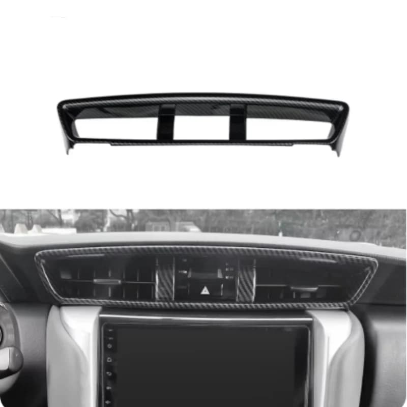 1pc ABS Carbon Fiber Color Middle Center Console AC Vent Cover Trim for Toyota Fortuner 2016 2017 2018 2019 2020 2021 2022