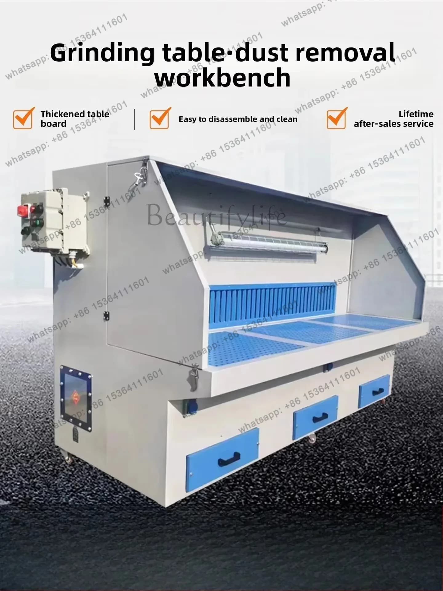 FG  worktable polishing hardware deburring vacuum table stone woodworking dust collection cabinet