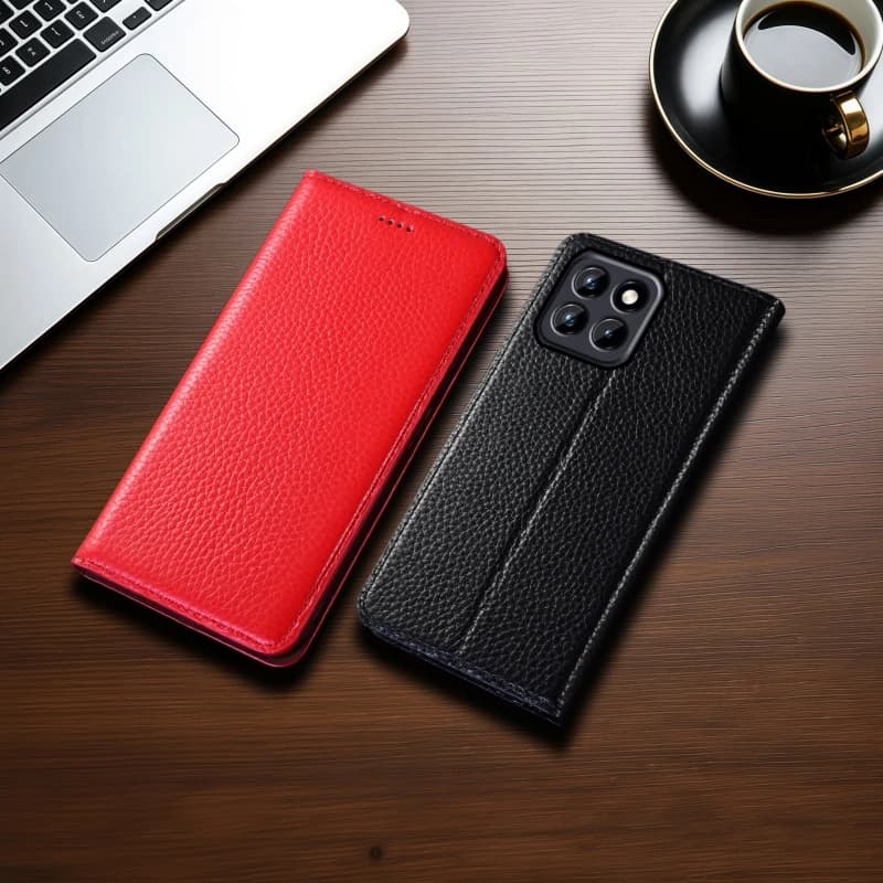 Litchi Patterned Phone Case For Honor X9 X9b X9c X8 X8b X8c Smart 4G 5G Flip Book Cover Wallet