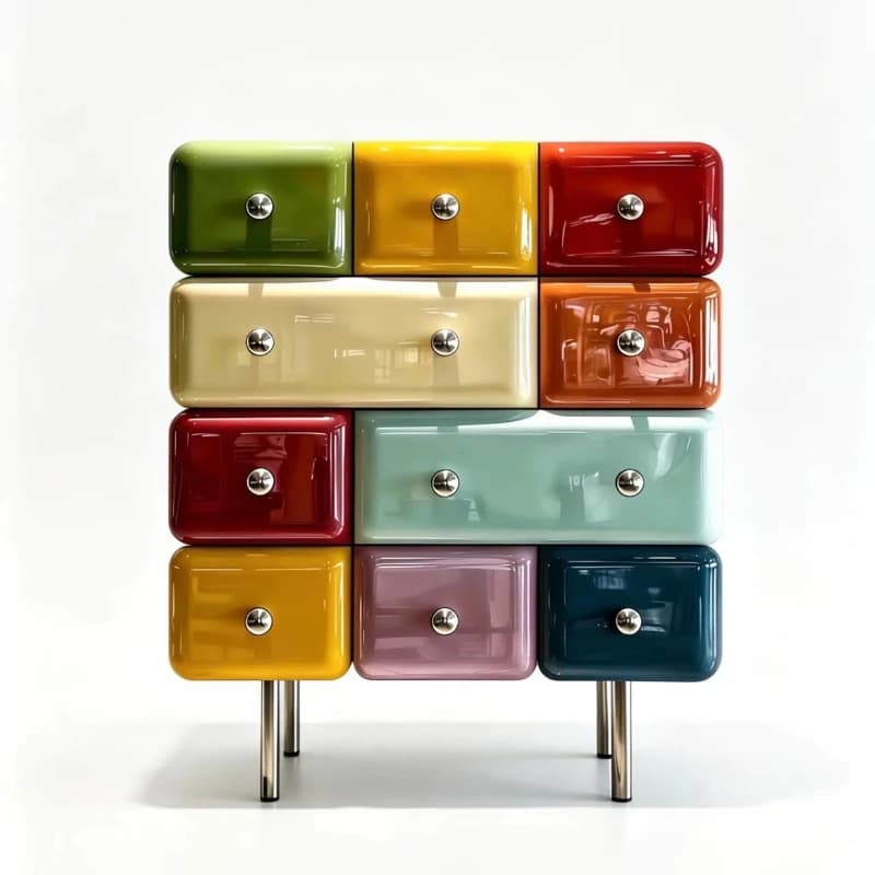 Dopamine color multi-drawer bedside table multi-grid locker