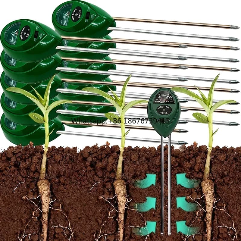 Soil PH Tester 3-in-1 Soil Moisture Light Monitor Digital Plant Watering Outdoor Garden Tool 2% Accuracy OEM Customizable