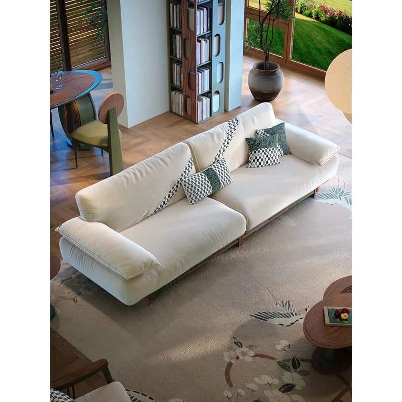 Fabric sofa, antique solid wood sofa, living room home spaceship sofa