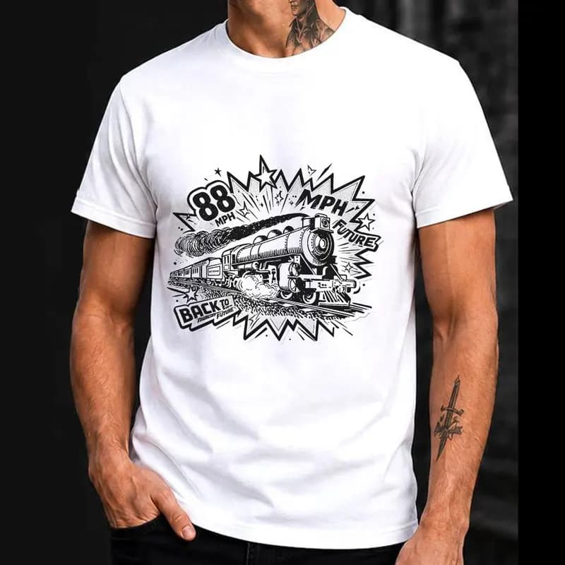 Back To The Future T‑Shirt Biff's Automotive Detailing Print Tees 0814 Hill Valley DeLorean 88MPH Time Machine Short Sleeve Tops